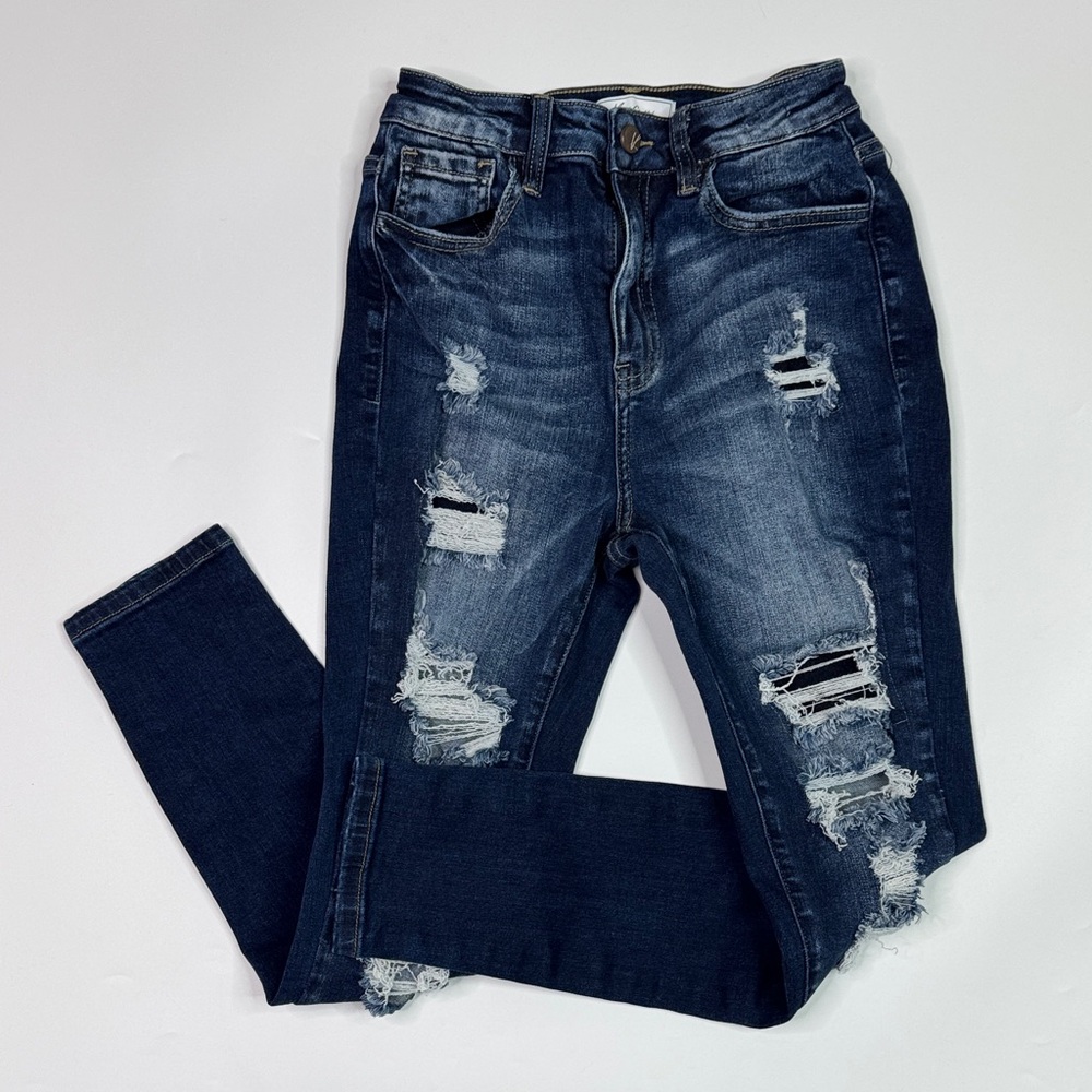 Kancan Signa Kurvy Ultra High Rise Ankle Skinny Dark Wash Jeans Size 25